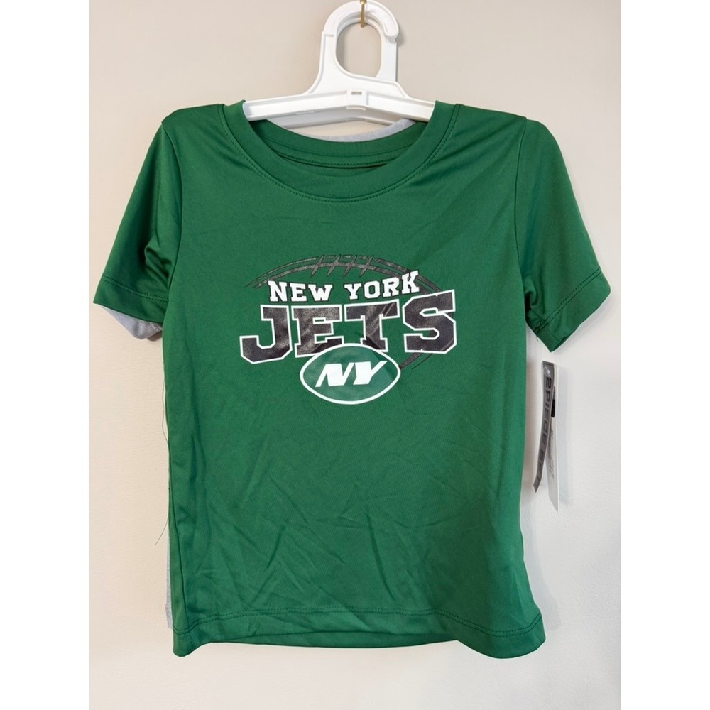 NFL New York Jets 2-Shirt Pack Toddler 4T Green Gray Short Sleeve NWT